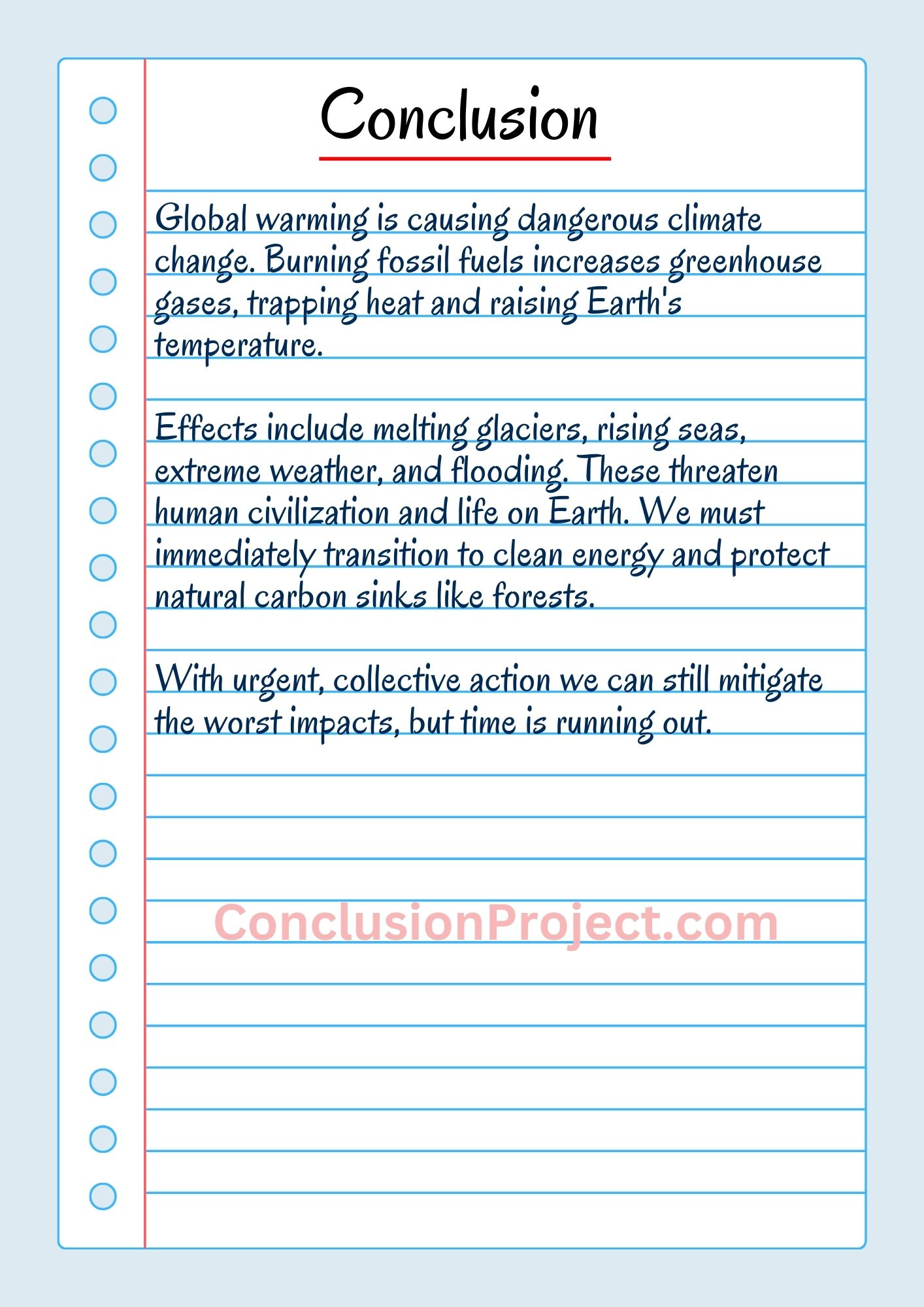 Conclusion of Global Warming