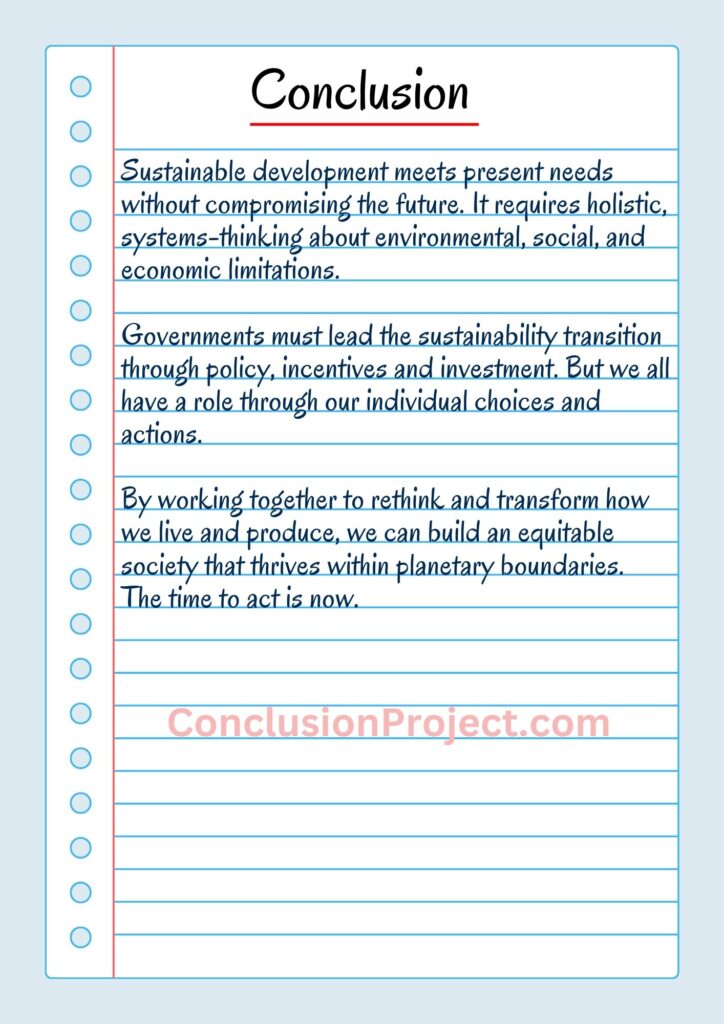 Conclusion of Sustainable Development - Conclusion Project