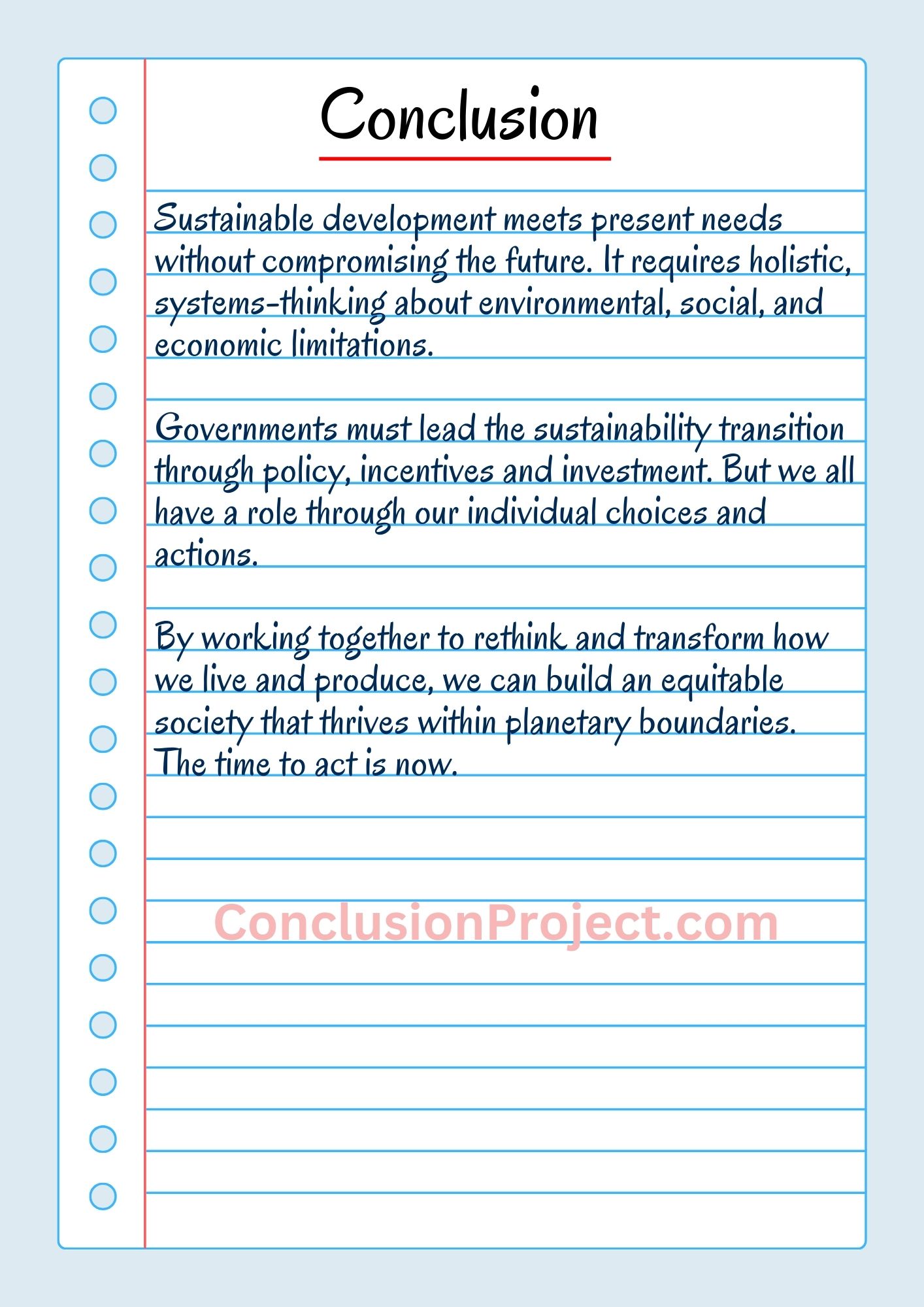 Conclusion of Sustainable Development