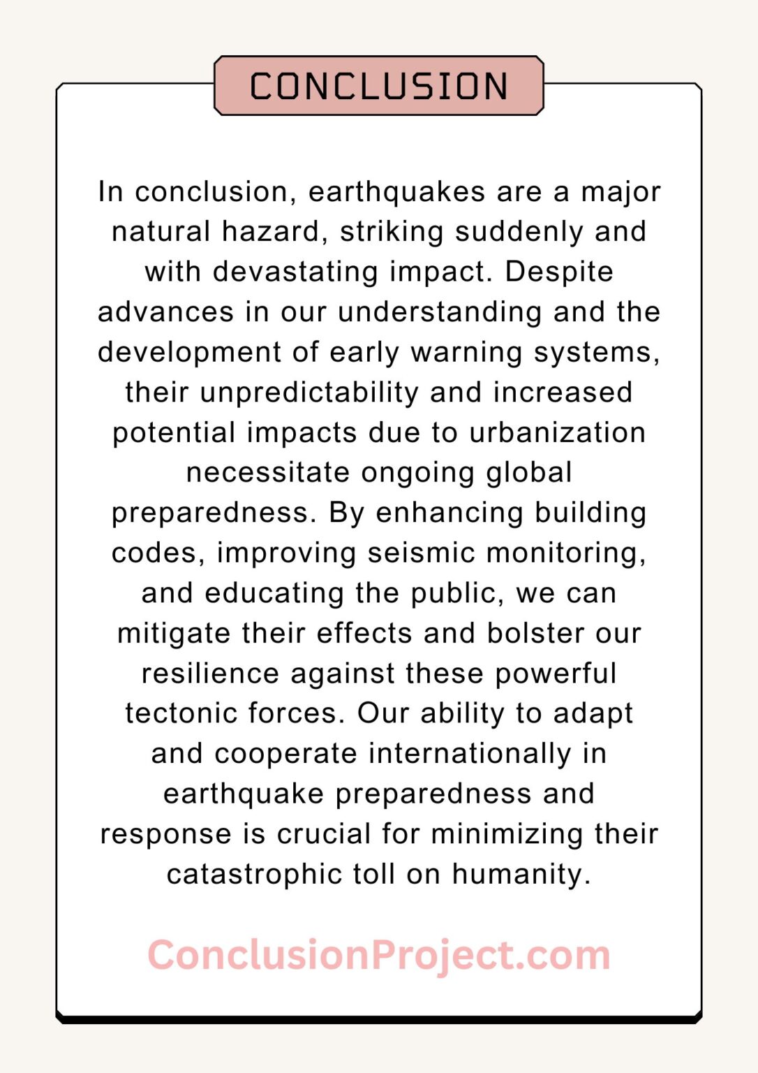 conclusion of earthquake essay