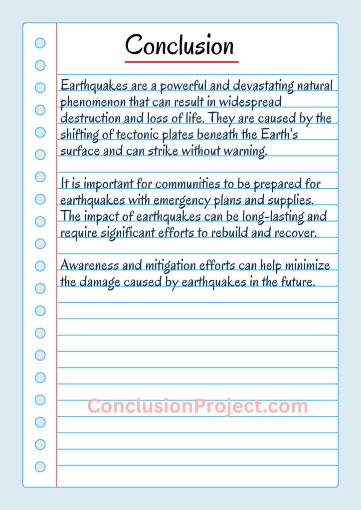 essay conclusion on earthquake