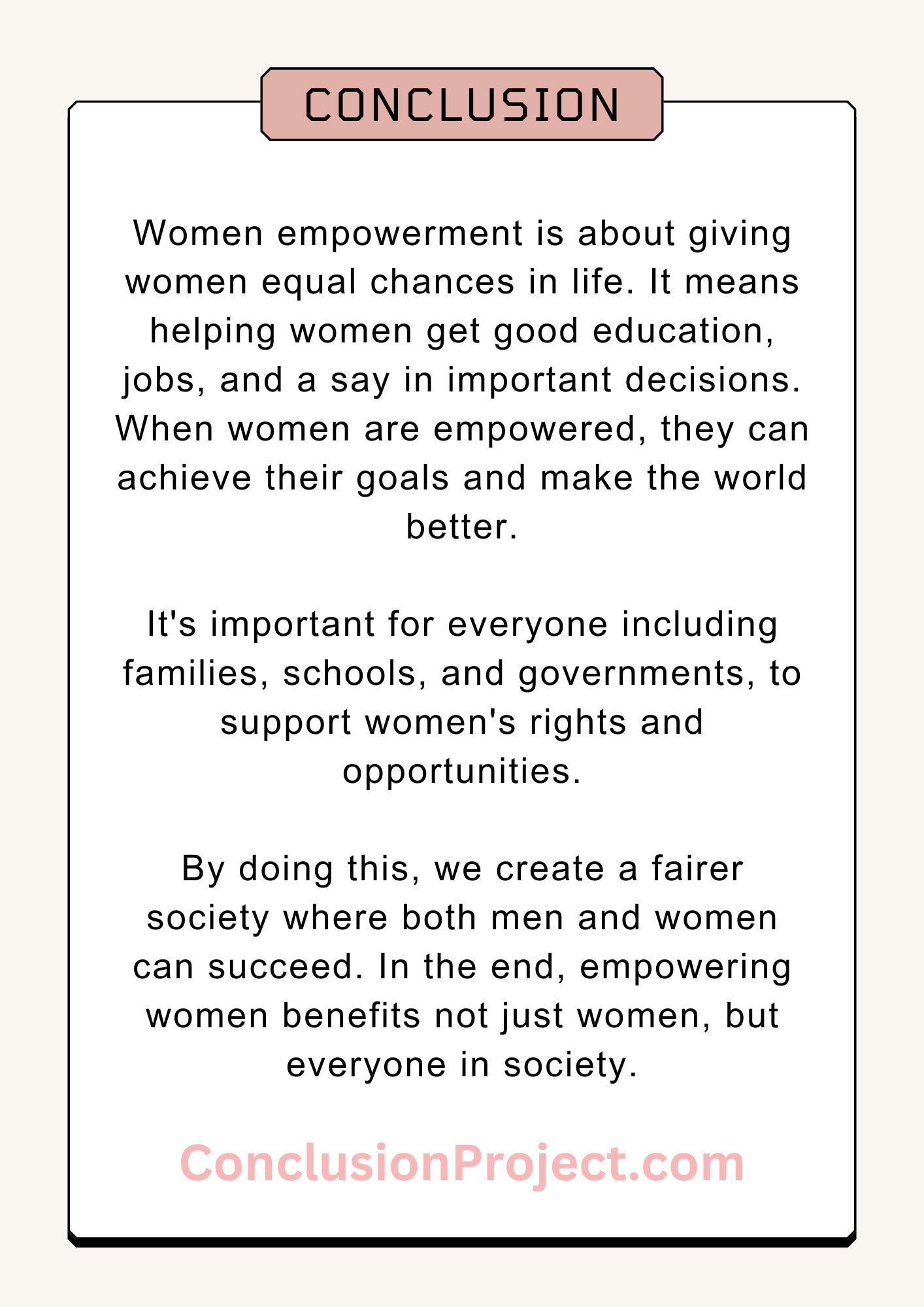 Conclusion of Women Empowerment 