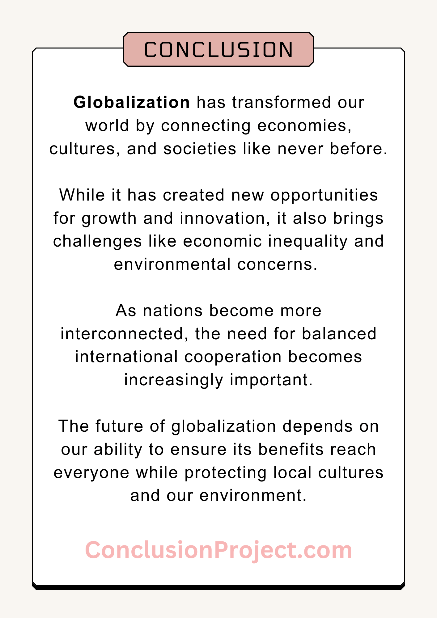 Conclusion of Globalization